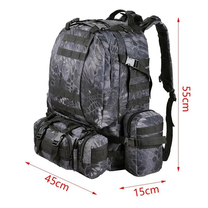 55L Camping Sport Practical Hiking Backpack Large Capacity Rucksack Trekking