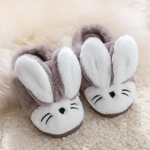 Adorable Rabbit-Themed Winter Slippers for Kids - Plush Cotton-Lined Footwear with Fun Design