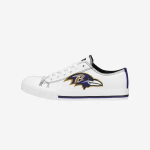 Baltimore Ravens Womens Big Logo Low Top White Canvas Shoes
