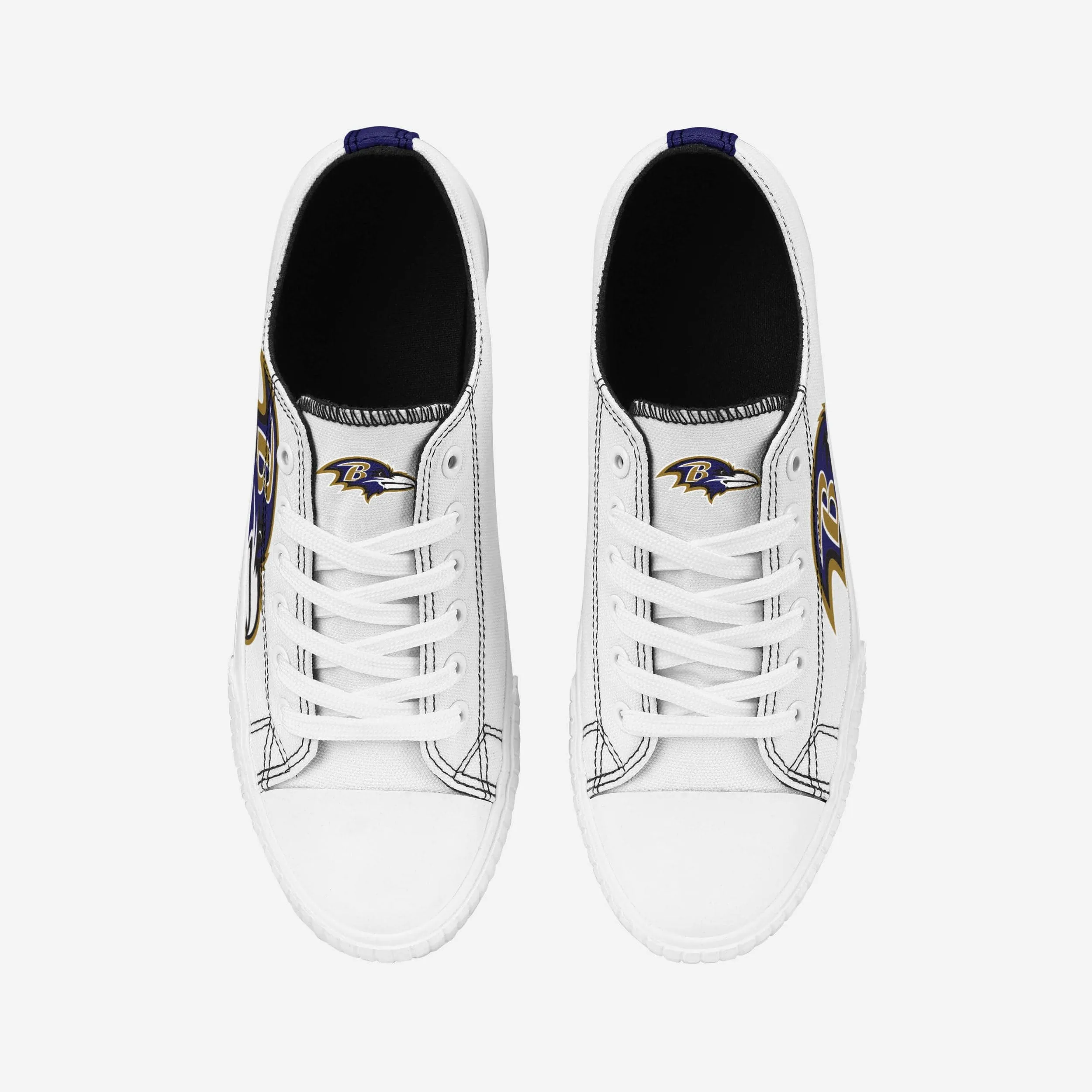 Baltimore Ravens Womens Big Logo Low Top White Canvas Shoes