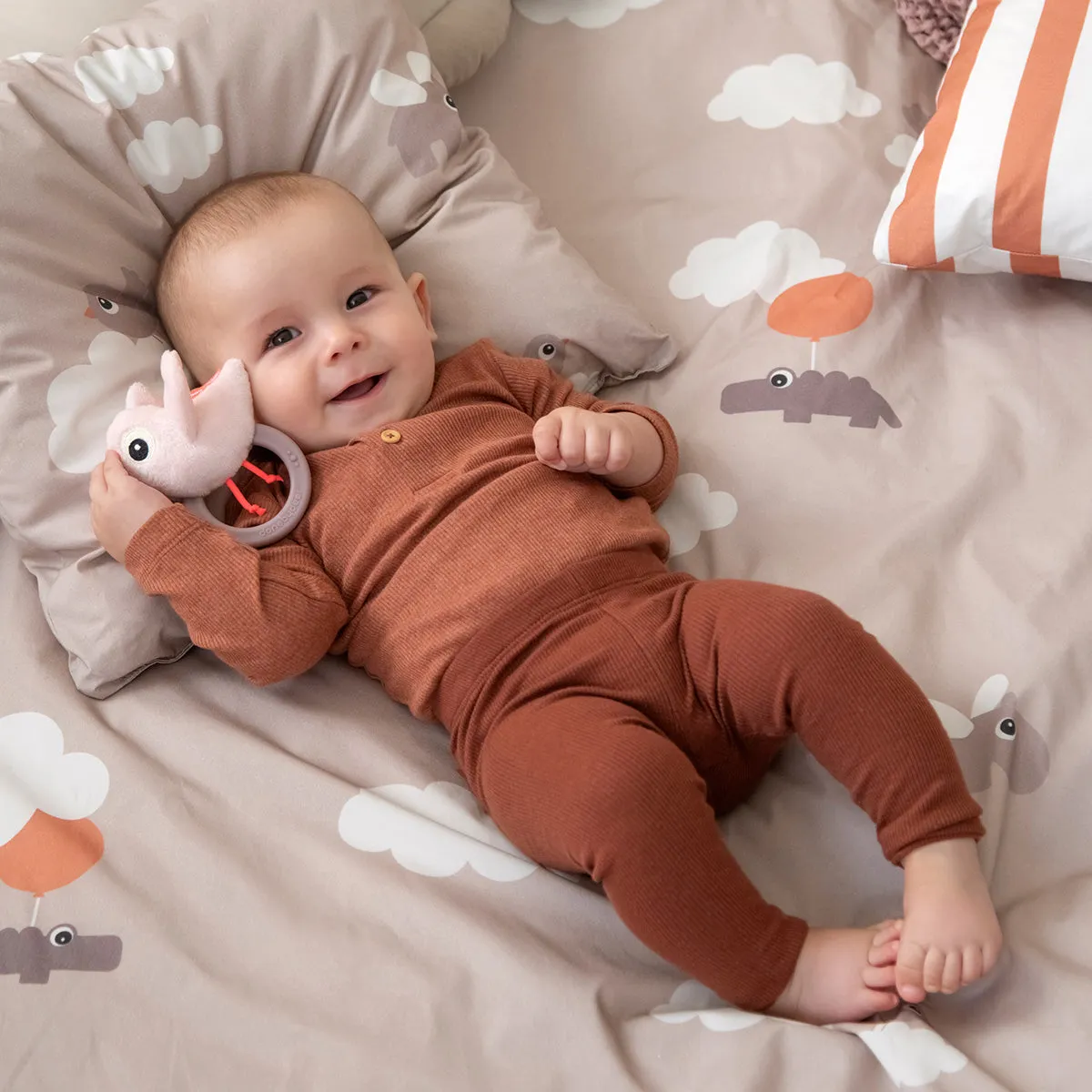 Bedlinen baby - Happy clouds - Powder