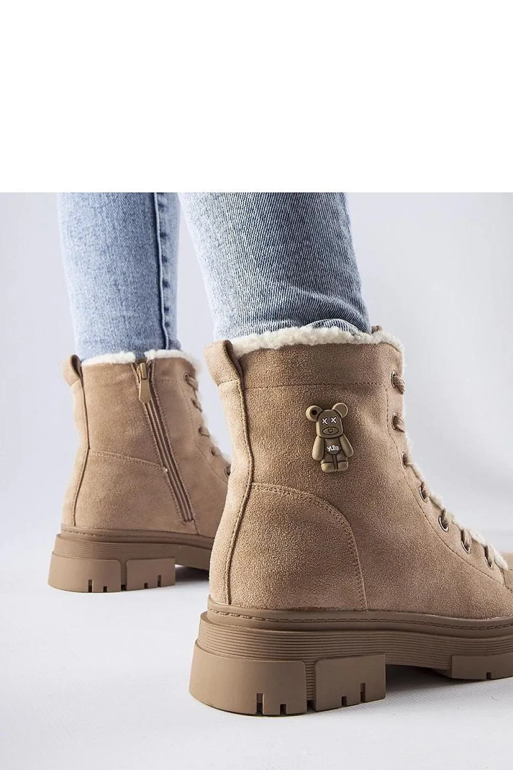 Black eco-suede insulated boots