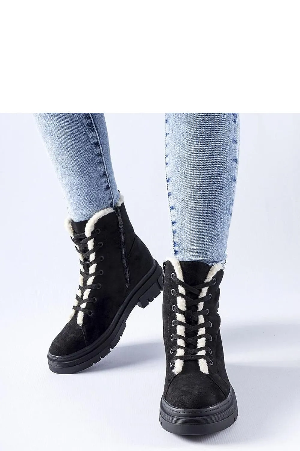 Black eco-suede insulated boots