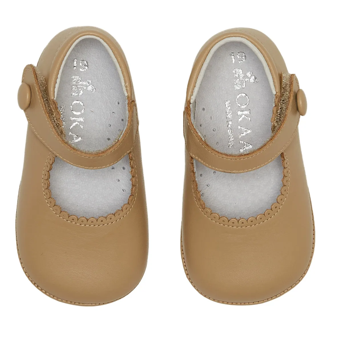 CAMEL MARY-JANE PRAM SHOES
