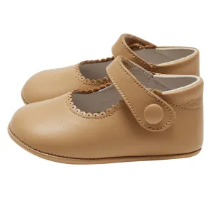 CAMEL MARY-JANE PRAM SHOES