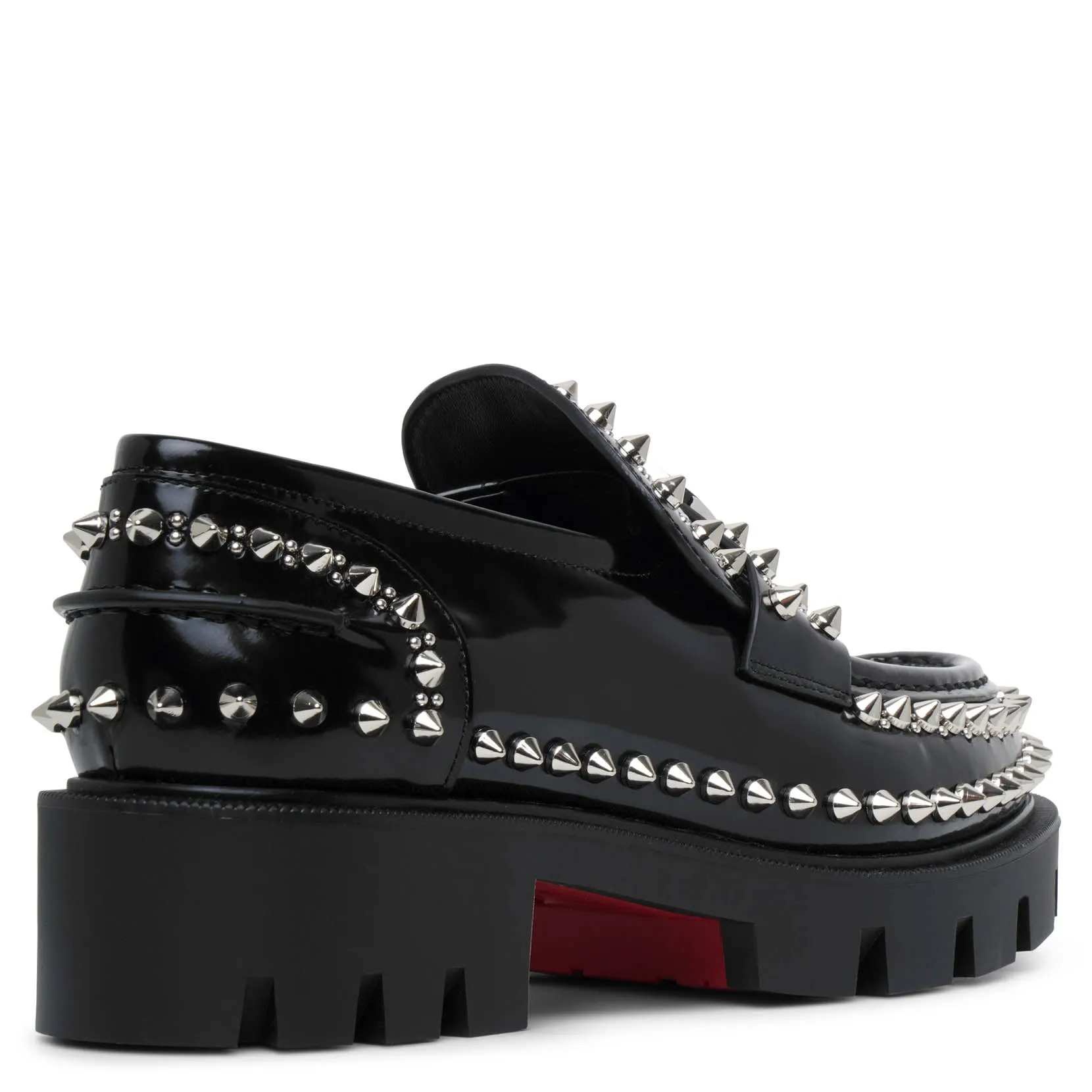CL Moc black spikes leather flats