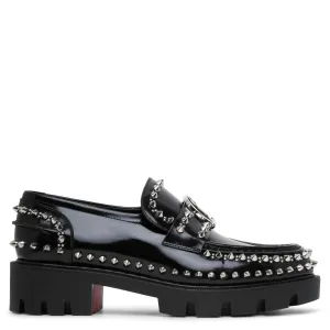 CL Moc black spikes leather flats