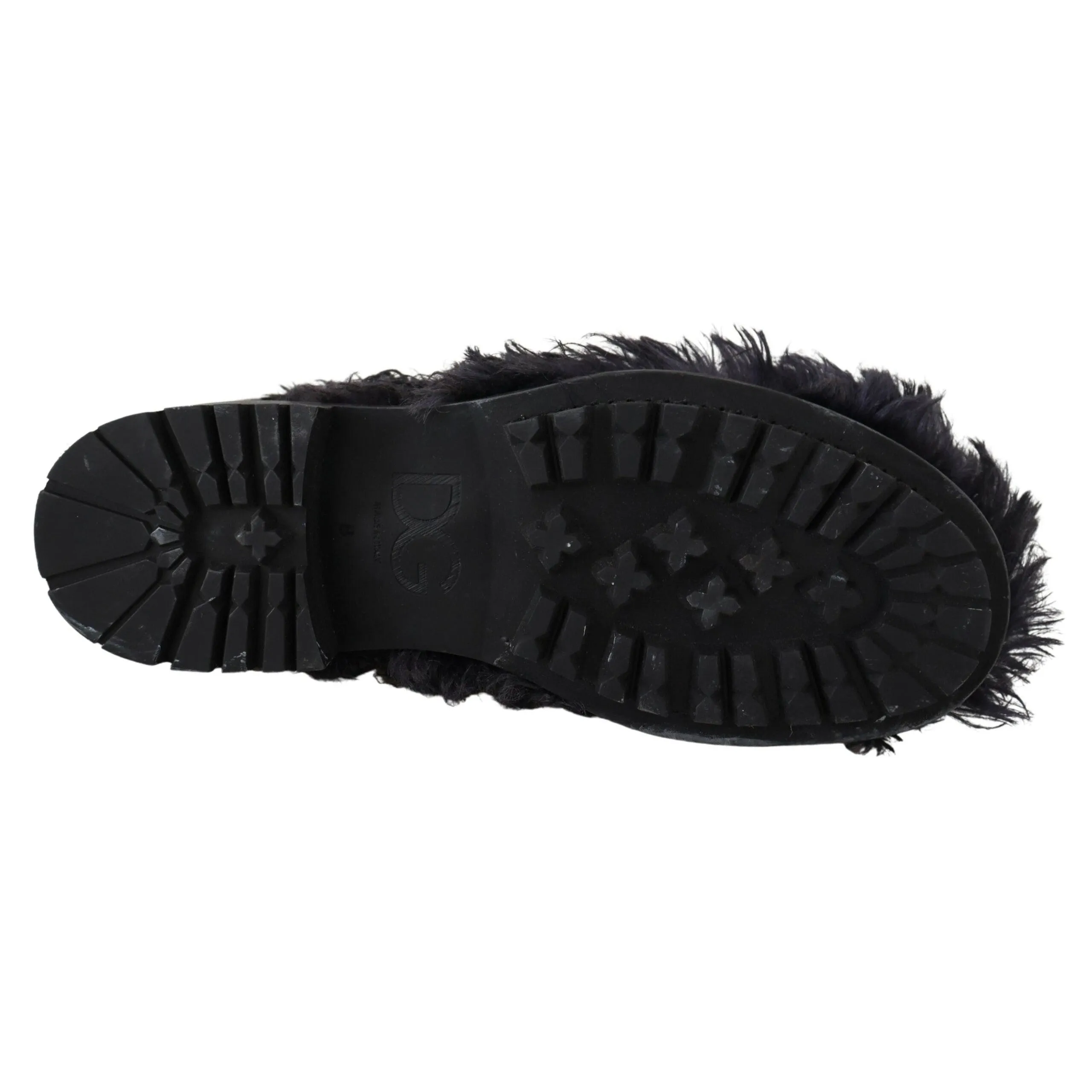 Dolce & Gabbana Black Leather Shearling Ankle Boots