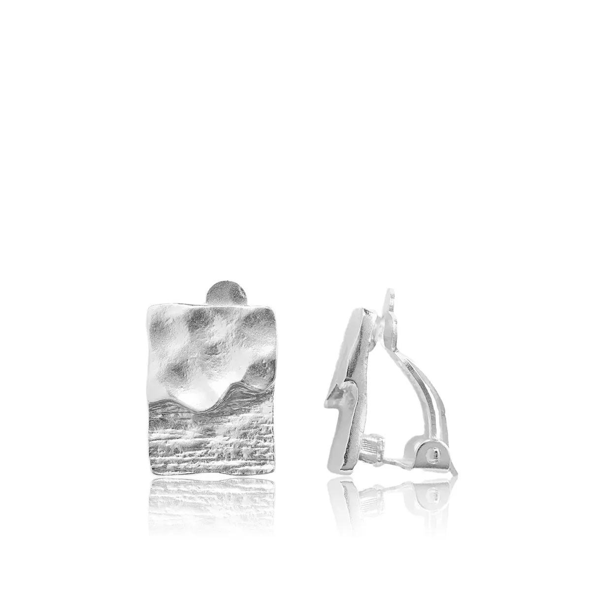 Dual Texture Clip Earrings