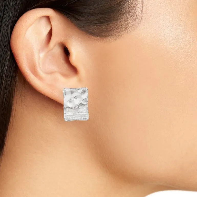 Dual Texture Clip Earrings