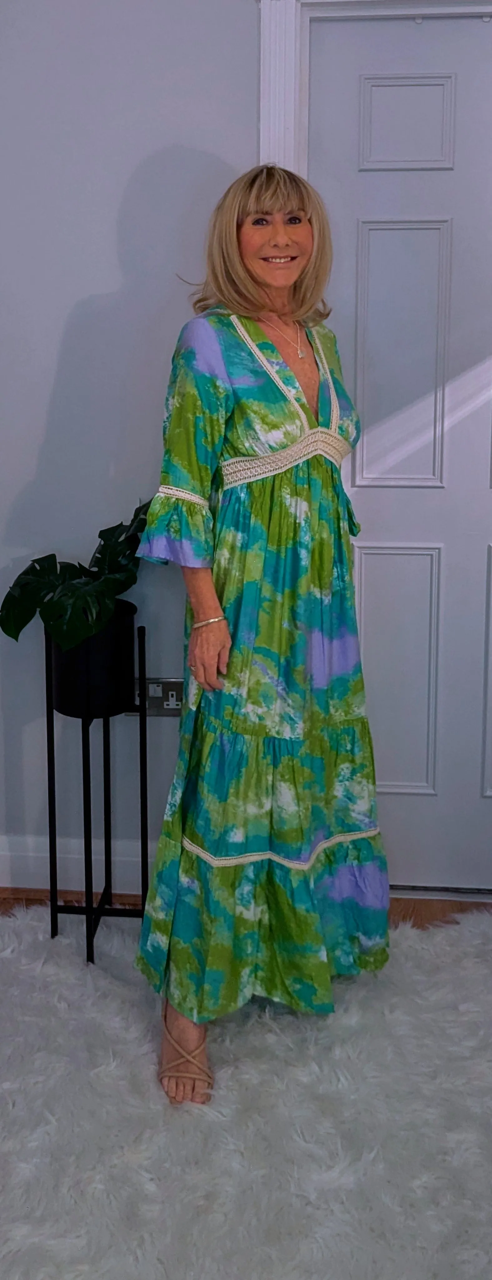 Emilie Tie-Dye Dress Green