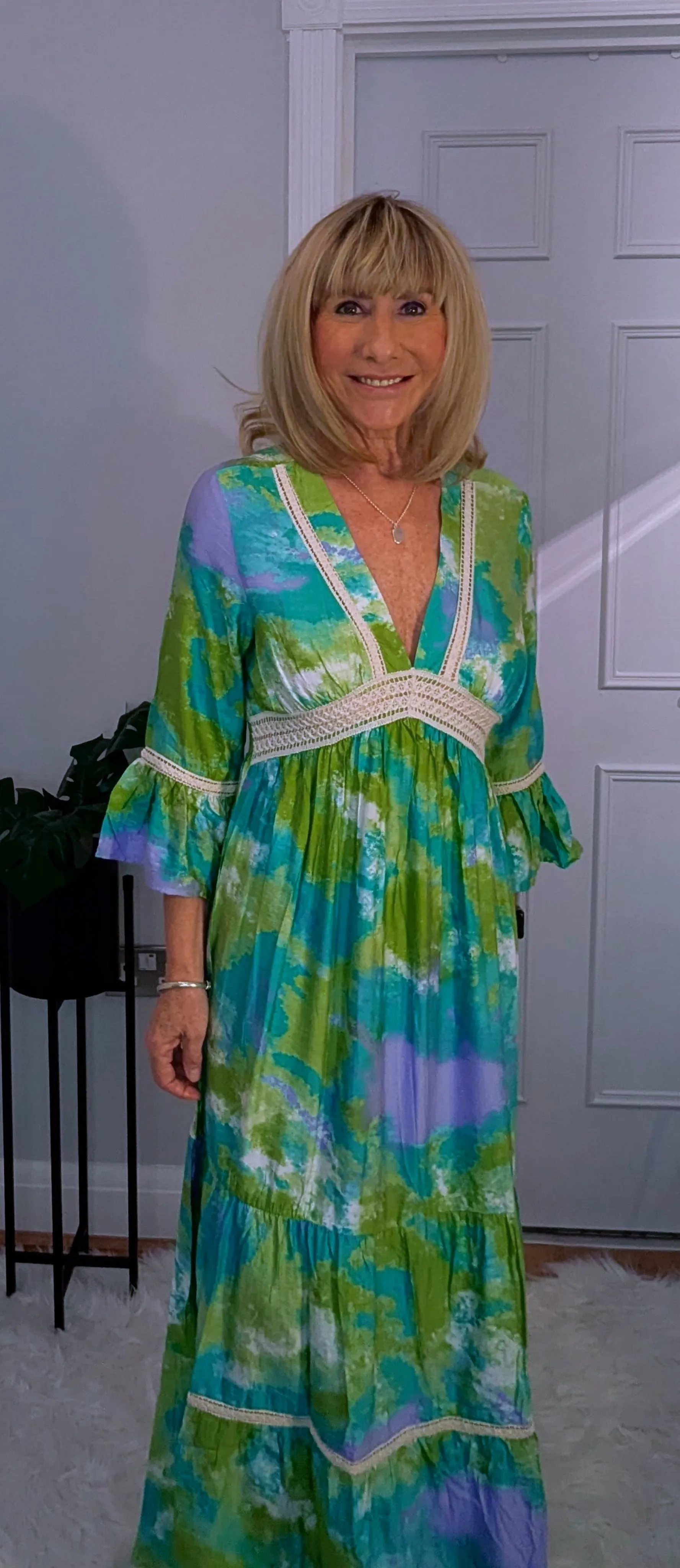 Emilie Tie-Dye Dress Green