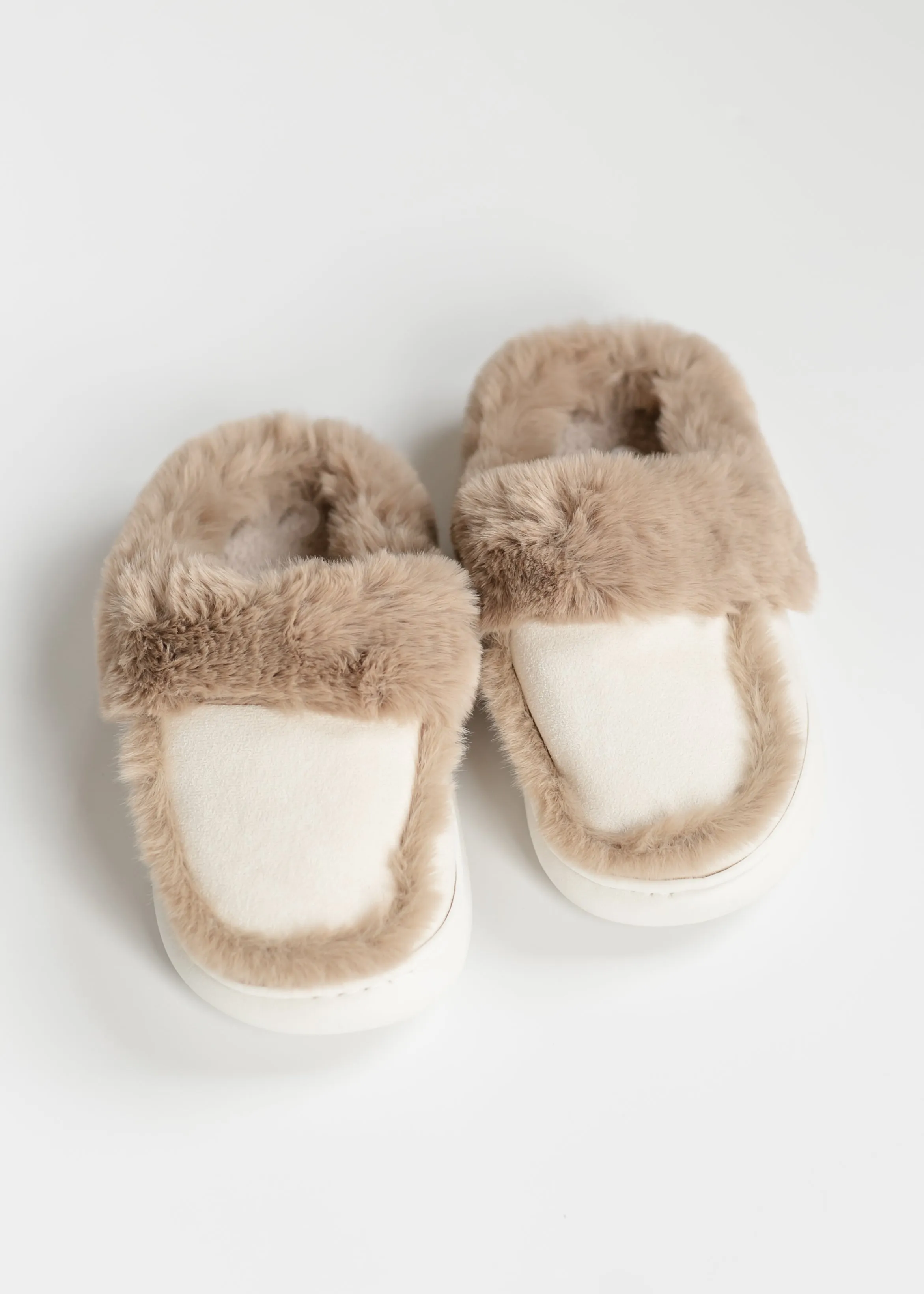 Faux Suede Fuzzy Slippers