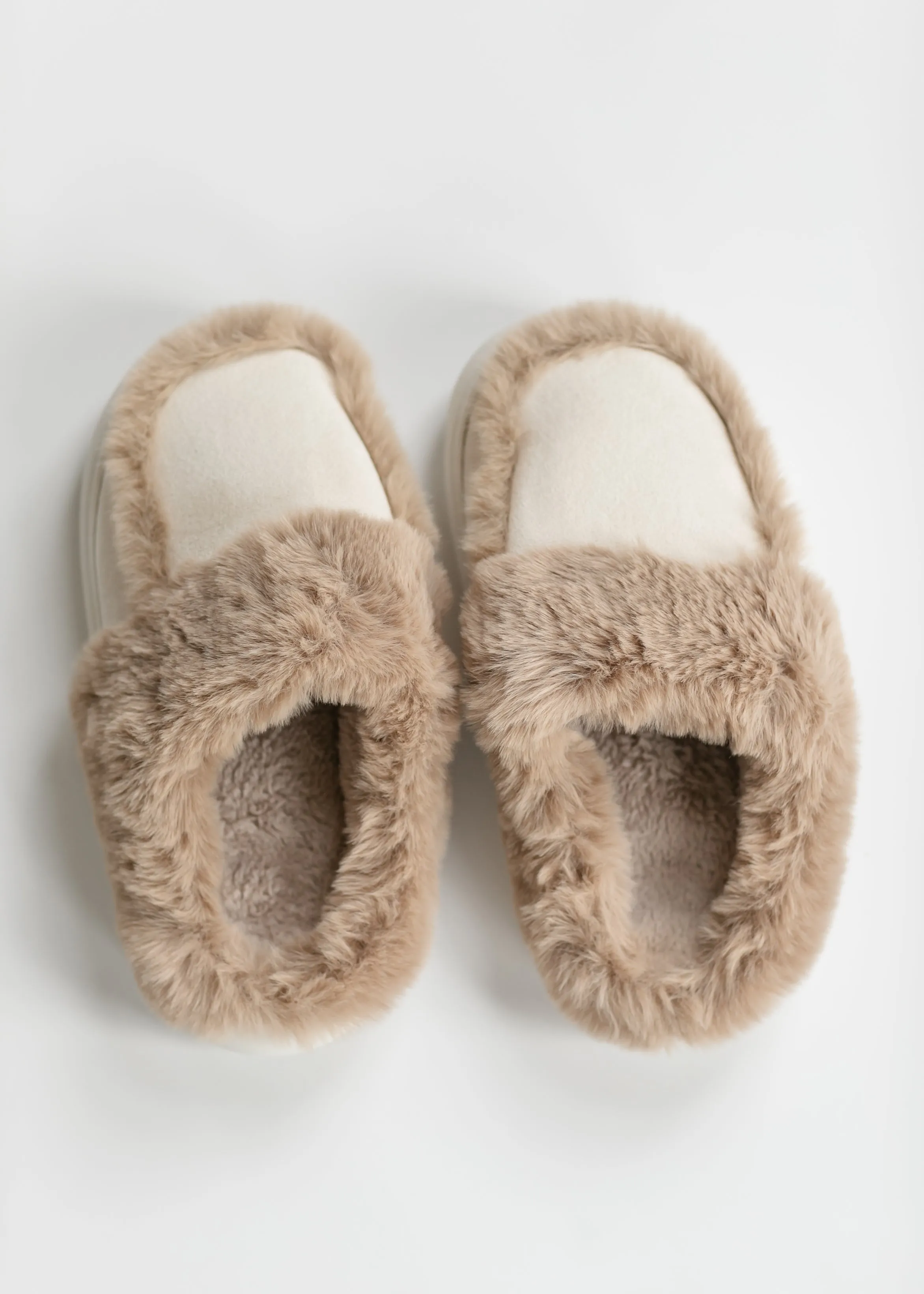 Faux Suede Fuzzy Slippers