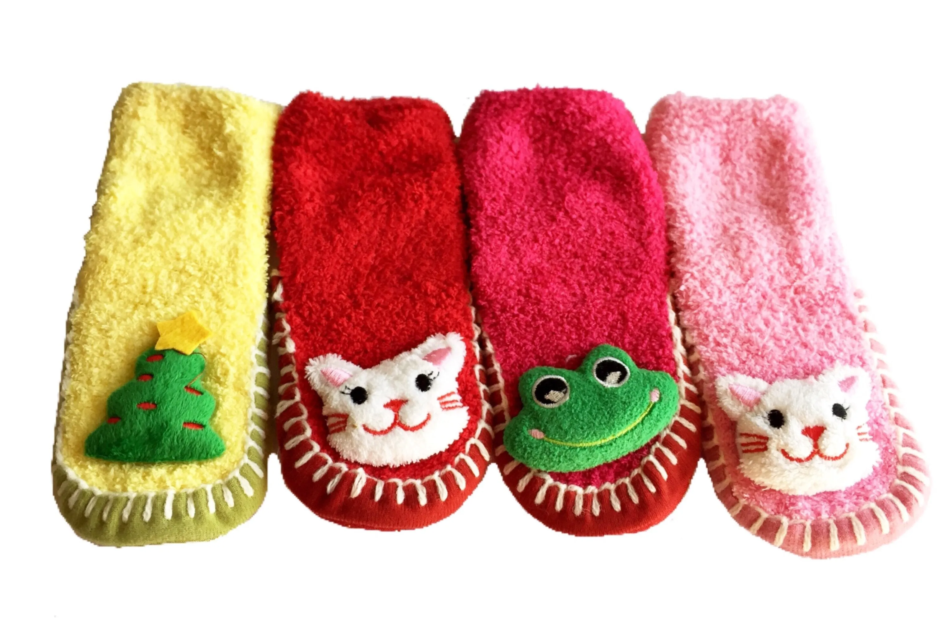 Girl's 3D Slip Resistant Sock Slippers (12 Pairs)