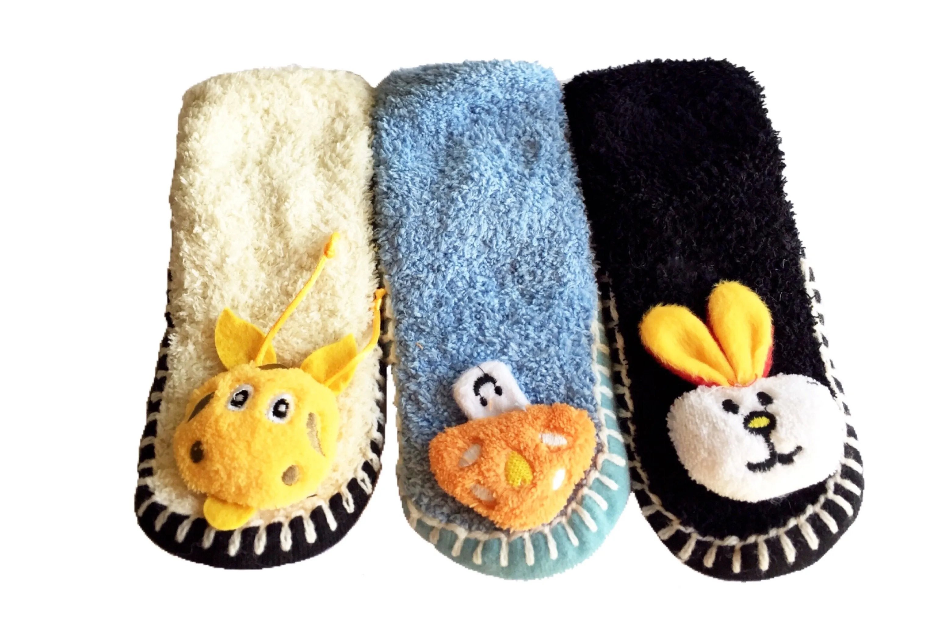 Girl's 3D Slip Resistant Sock Slippers (12 Pairs)