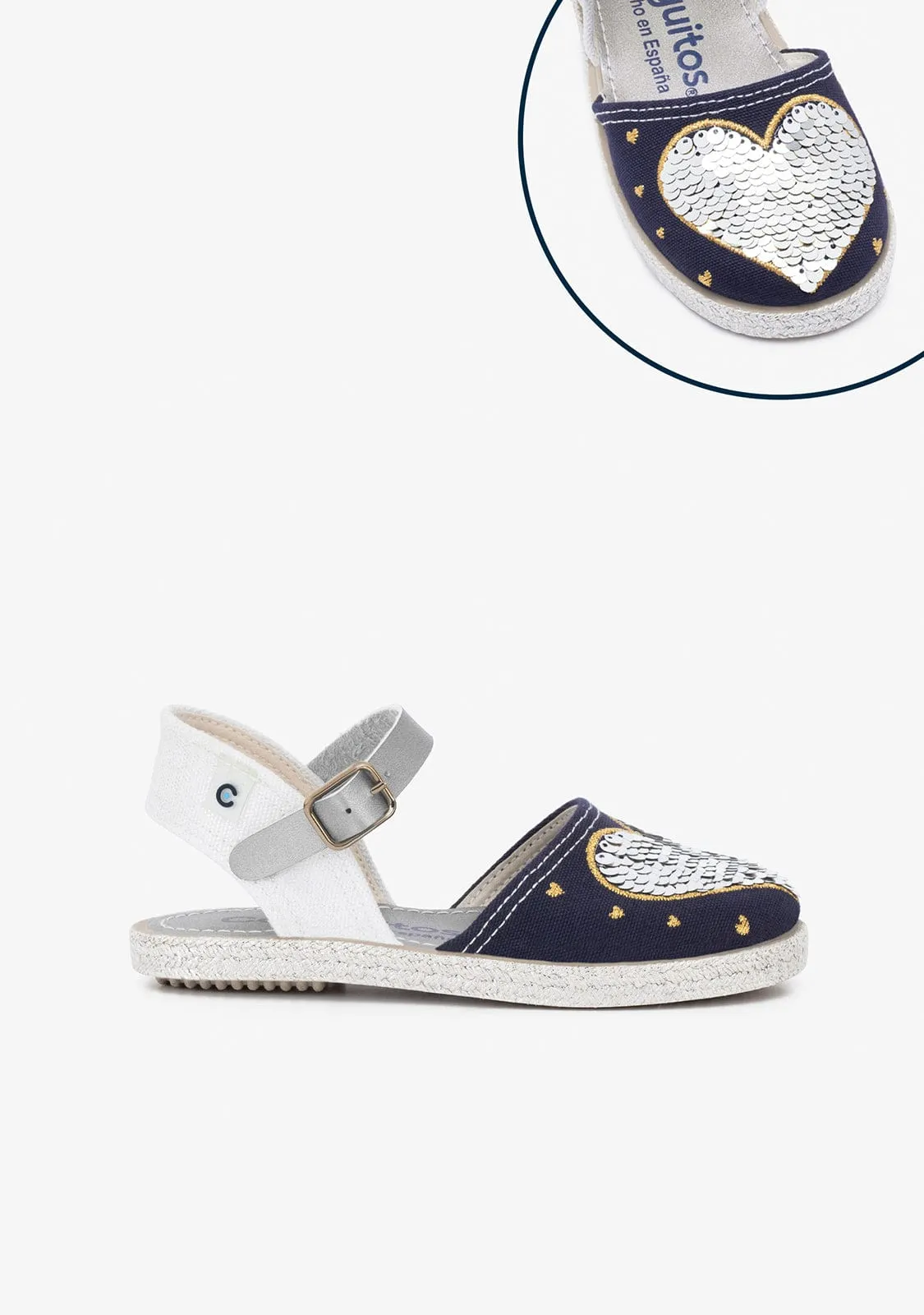 Girl's Heart Reversible Sequins Espadrilles