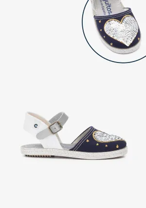 Girl's Heart Reversible Sequins Espadrilles