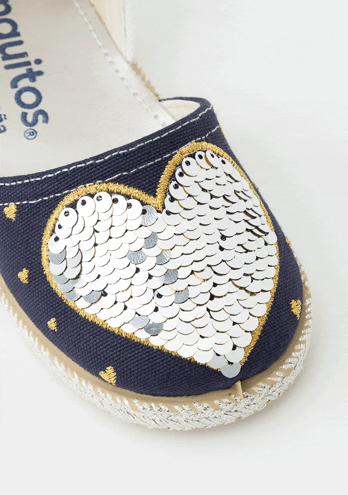 Girl's Heart Reversible Sequins Espadrilles