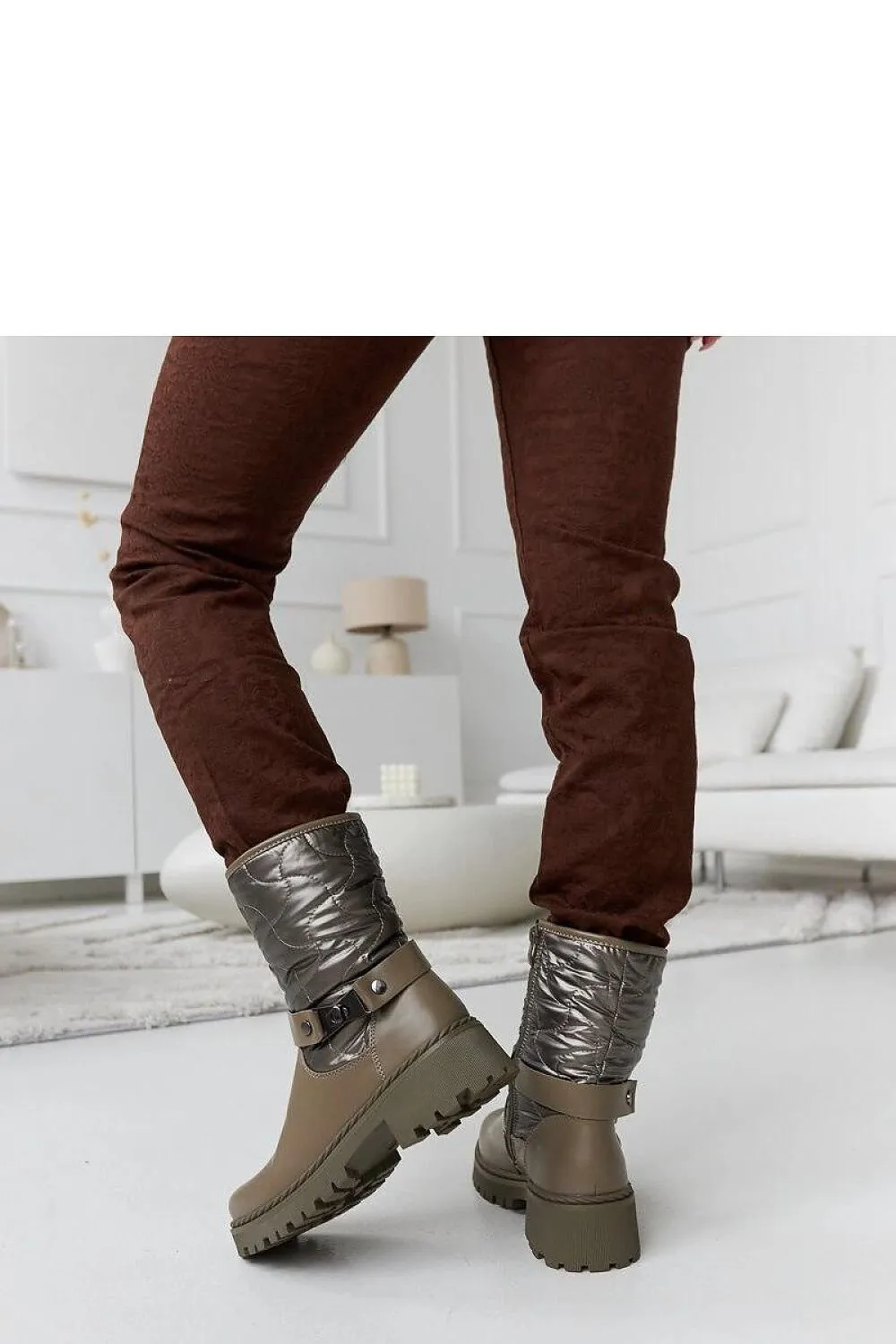 Green insulated Lido ankle boots