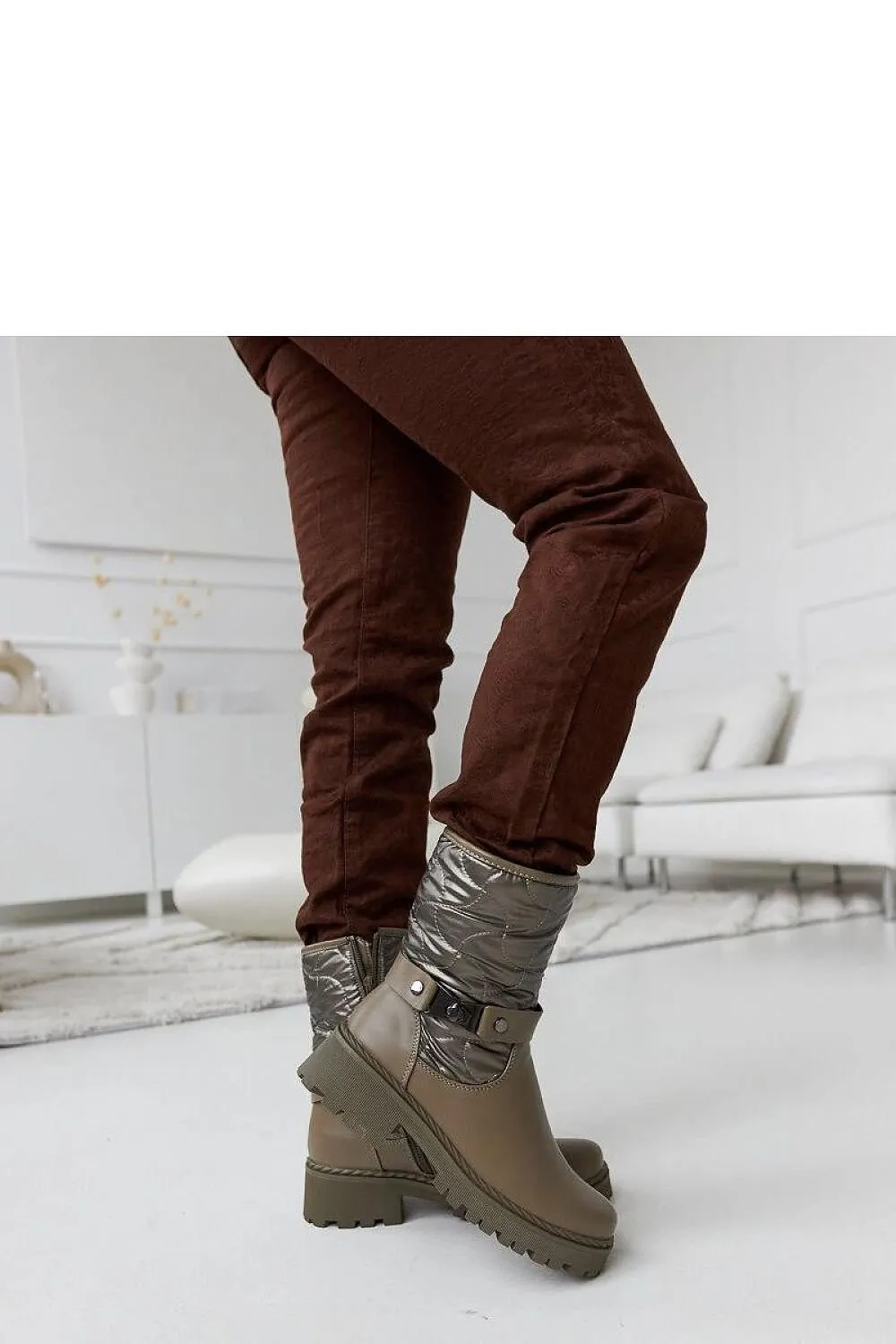Green insulated Lido ankle boots
