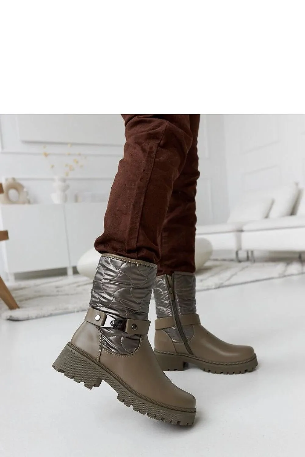 Green insulated Lido ankle boots