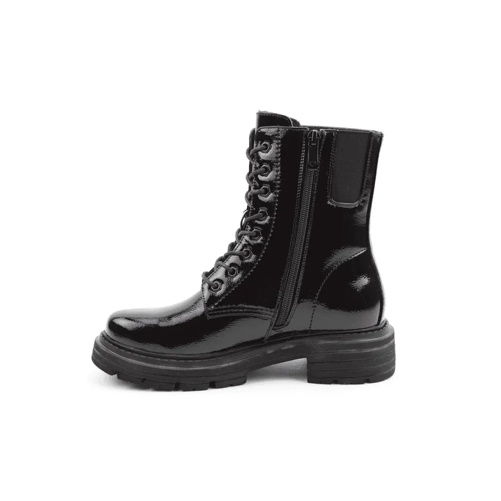 Heavenly Feet Delilah BLACK  Patent Vegan friendly lace boot