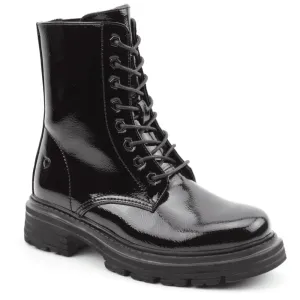 Heavenly Feet Delilah BLACK  Patent Vegan friendly lace boot