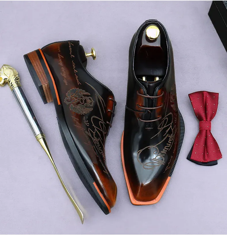 Italian Leather Men Dress Handmade pointed toe shoes