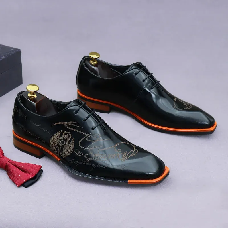 Italian Leather Men Dress Handmade pointed toe shoes