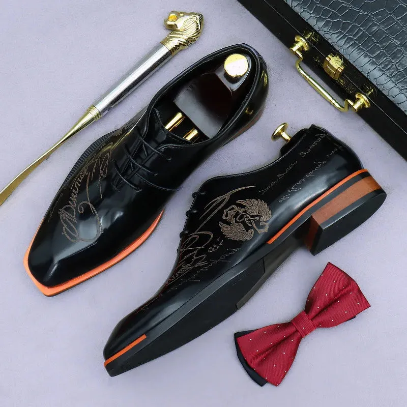 Italian Leather Men Dress Handmade pointed toe shoes