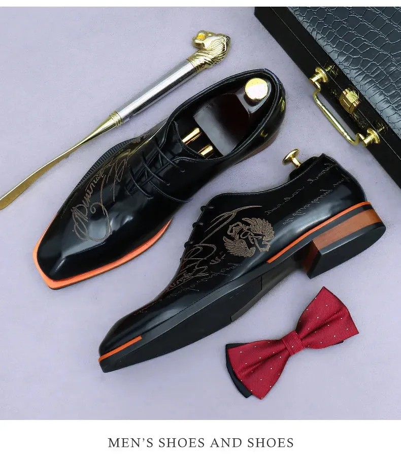 Italian Leather Men Dress Handmade pointed toe shoes