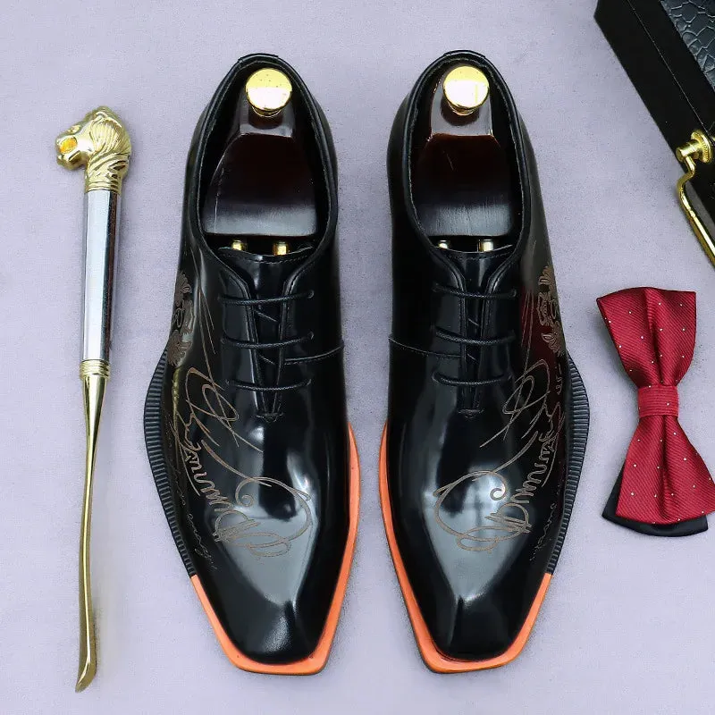 Italian Leather Men Dress Handmade pointed toe shoes