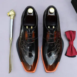 Italian Leather Men Dress Handmade pointed toe shoes