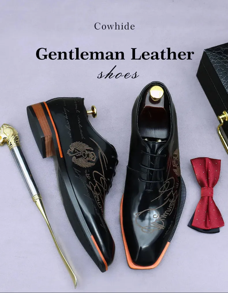 Italian Leather Men Dress Handmade pointed toe shoes