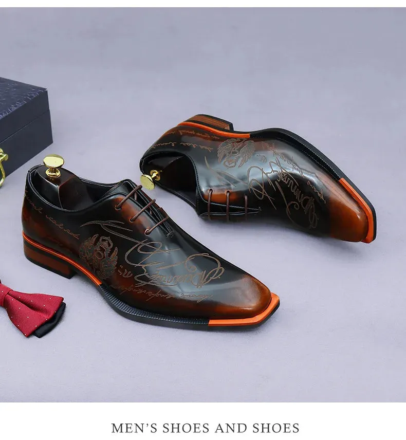Italian Leather Men Dress Handmade pointed toe shoes