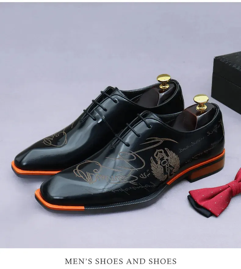 Italian Leather Men Dress Handmade pointed toe shoes