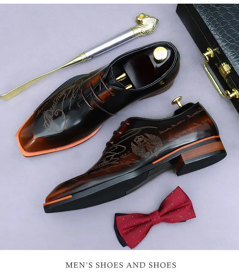 Italian Leather Men Dress Handmade pointed toe shoes