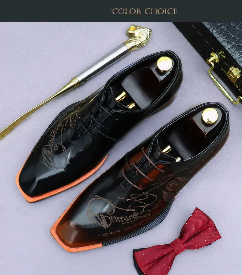 Italian Leather Men Dress Handmade pointed toe shoes