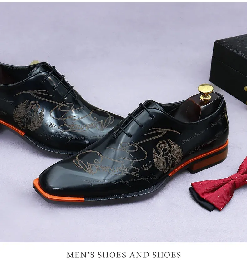 Italian Leather Men Dress Handmade pointed toe shoes