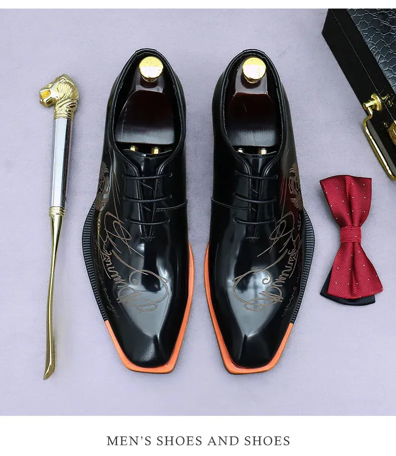 Italian Leather Men Dress Handmade pointed toe shoes