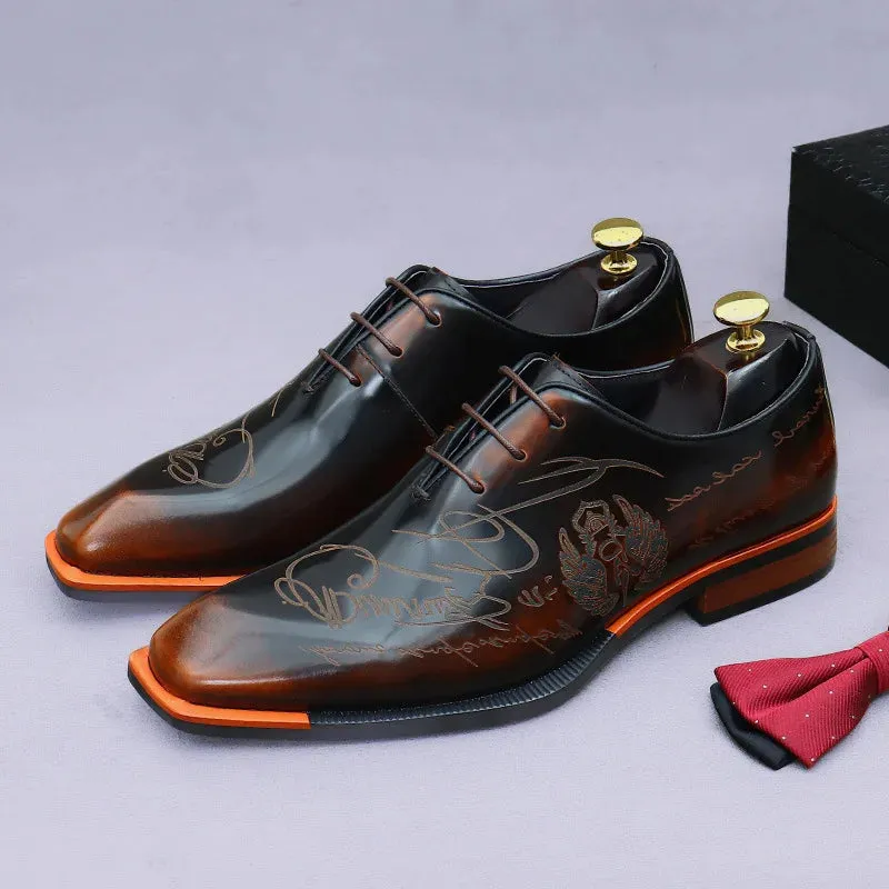Italian Leather Men Dress Handmade pointed toe shoes