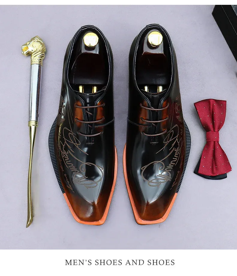 Italian Leather Men Dress Handmade pointed toe shoes