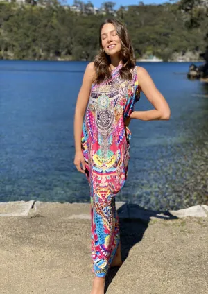 JEN0117-134SS BOLD AND BRIGHT ONE SHOULDER KAFTAN (Pack)