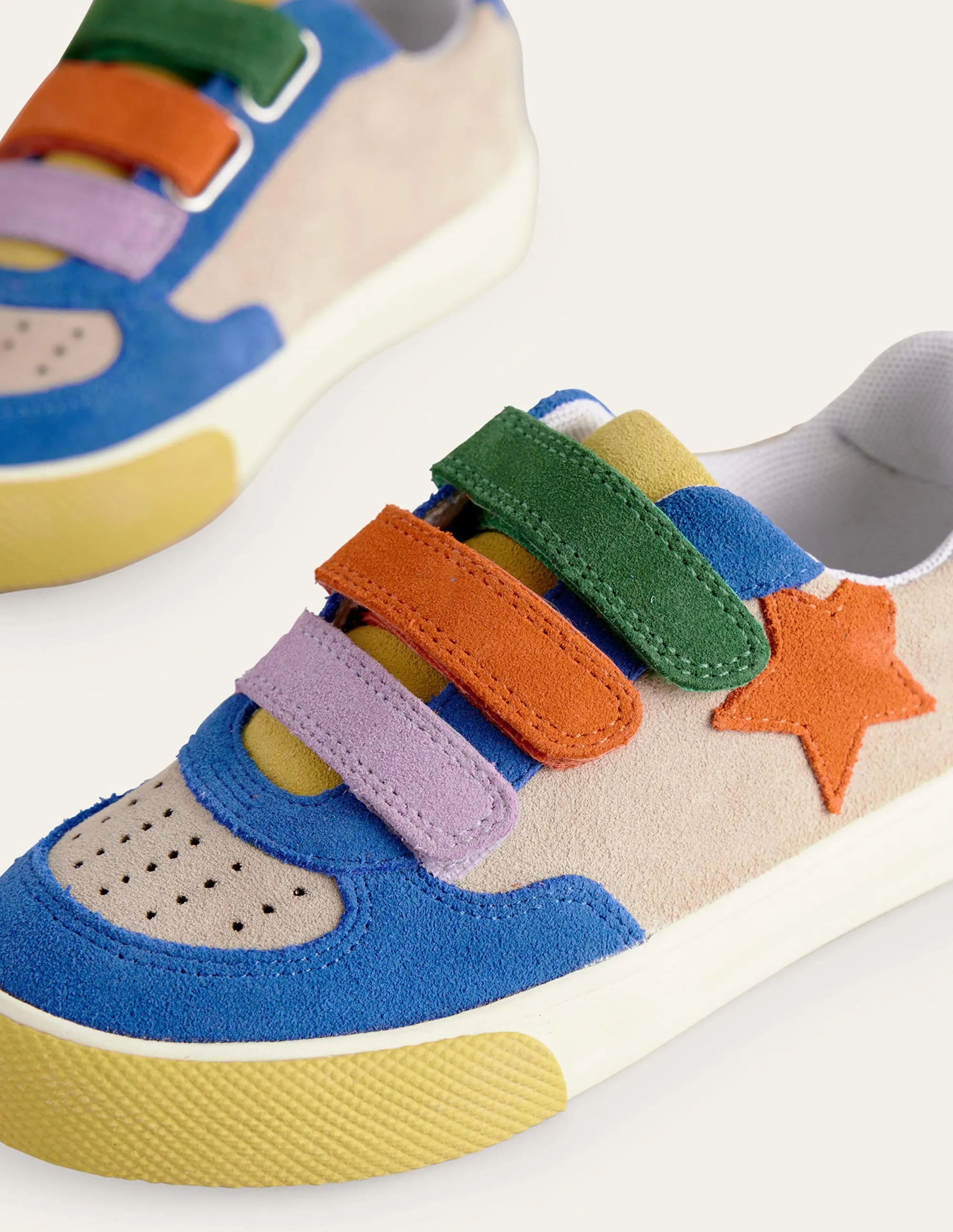 Leather Low Top-Multi Colourblock Star
