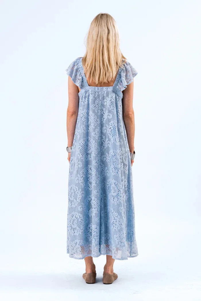 Lollys Laundry Dusty Blue Milan Midi Dress