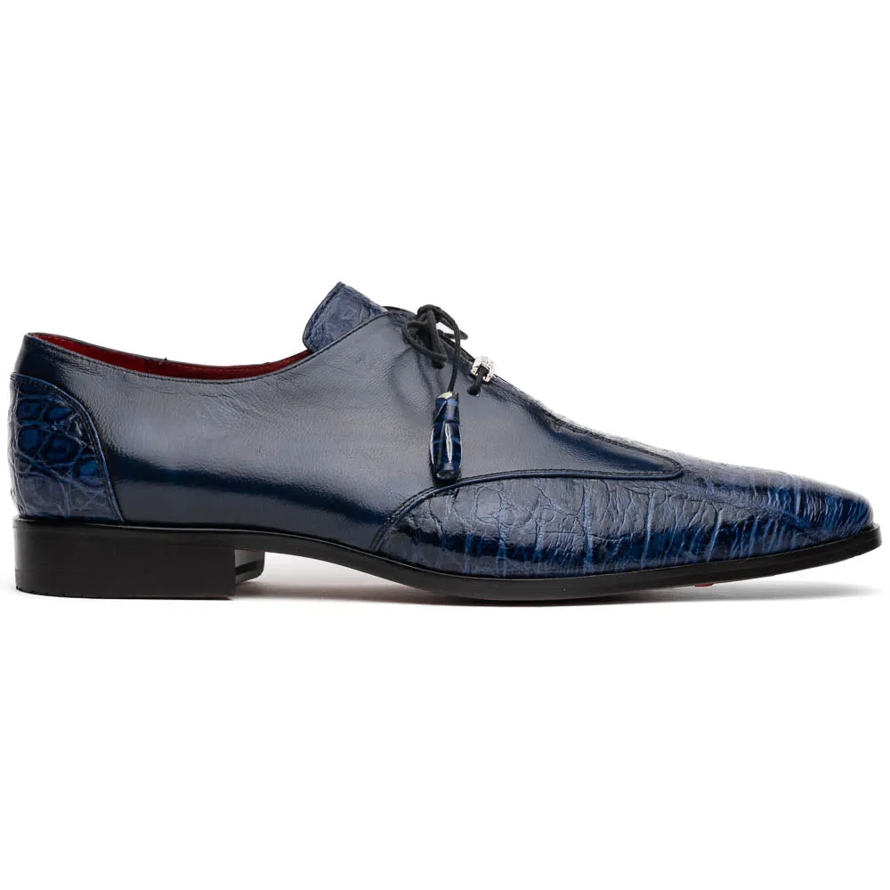 Marco Di Milano Anzio Alligator and Leather Blue Jeans