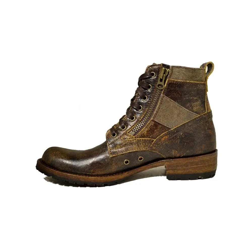 Men's Biker Boots Sendra 10111 Brown Vintage Leather available size 40