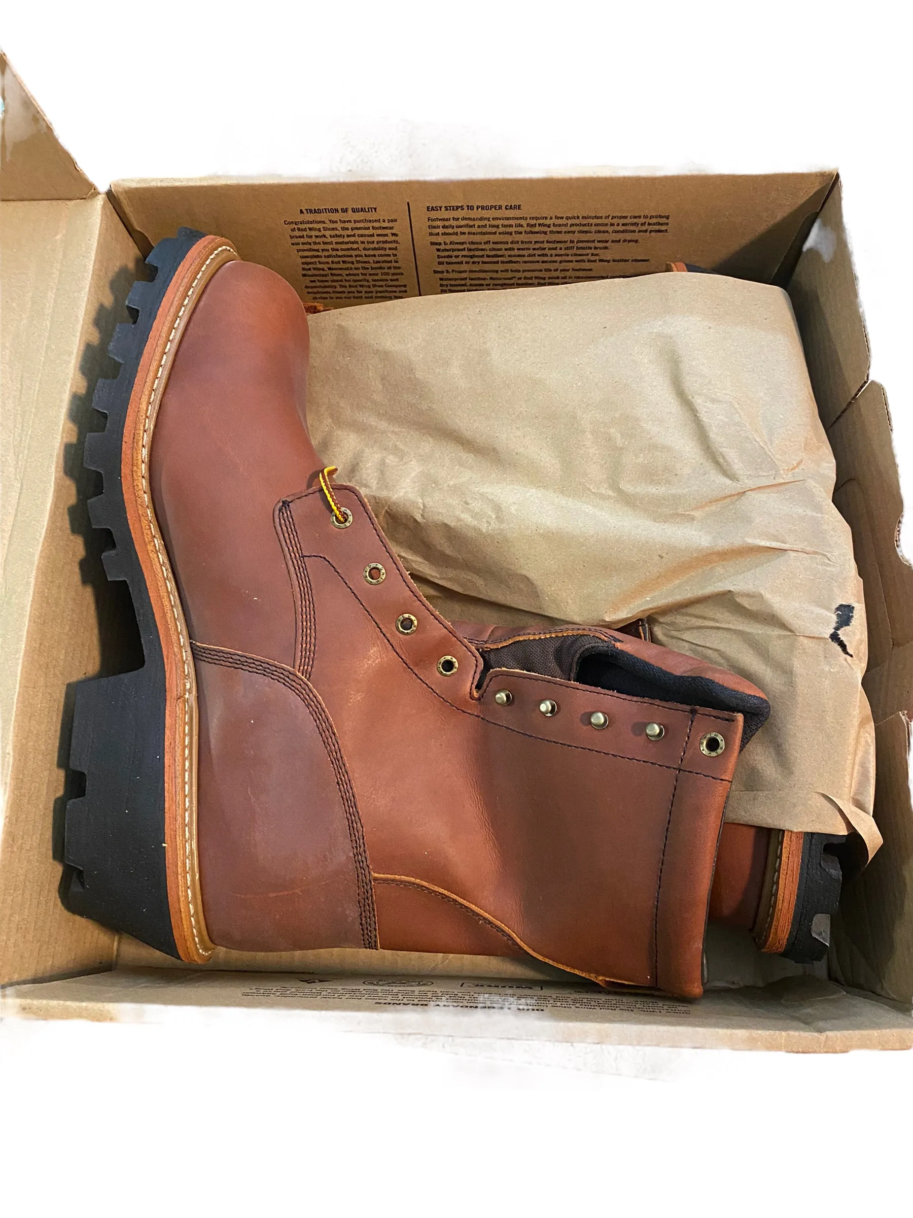 Red Wing Brown Leather Work Boots