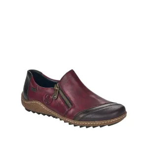 Rieker L7571 WINE MULTY  Waterproof zip fastening shoe L7571-25